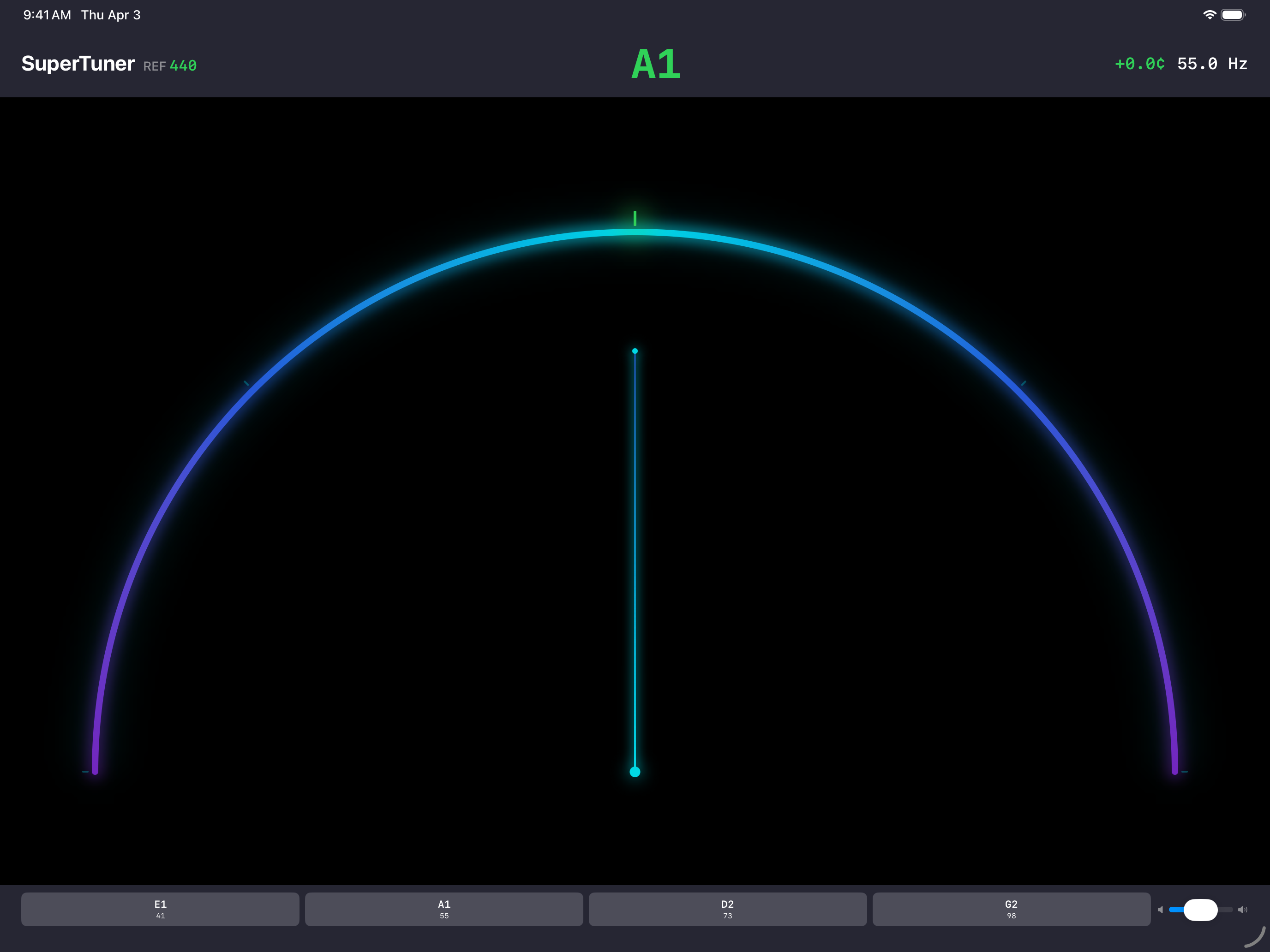 iPad Landscape — Needle Gauge, Bass Guitar A1